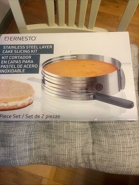 Stainless Steel Layer Cake Slicing Kit - Silver